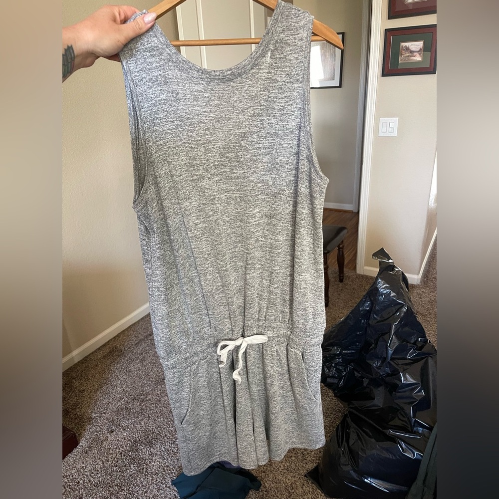 Gray Sleeveless Casual Short Romper